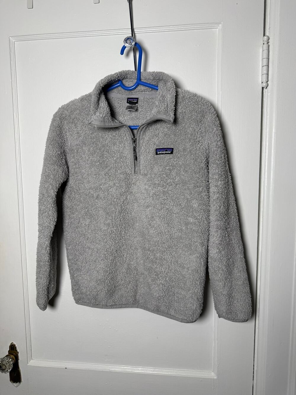 Patagonia Los Gatos Gray Fuzzy Fleece 1/4 Zip Pullover Women's Size XS